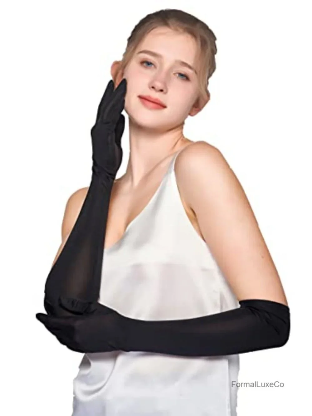100% Mulberry Silk Long Gloves Elbow Length Opera Evening Party UV Protection